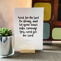 Wait for the Lord - Psalm 27:14 Print