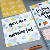 You are all kinds of wonderful encouraging greetings card - flatlay